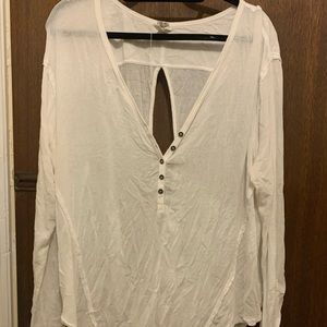 Free People white long sleeve henley top
